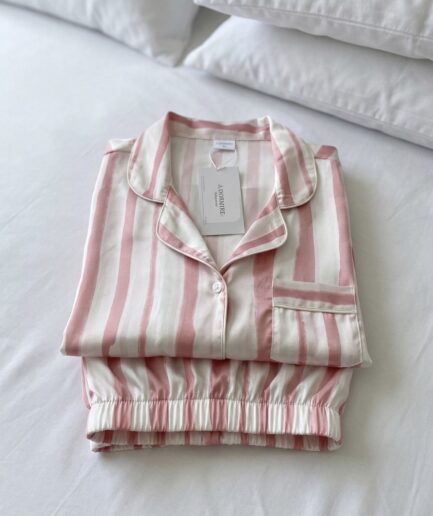 Pijama Ref. Rayas Rosa acuarela conjunto short