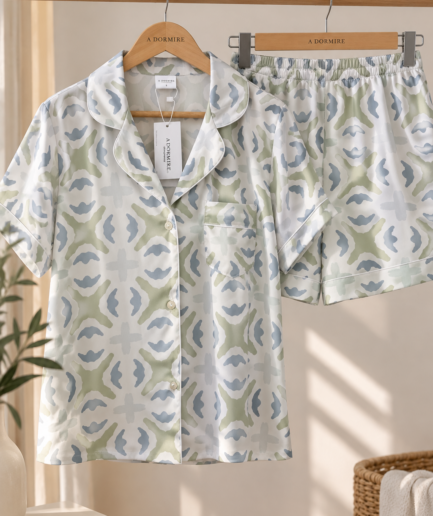 Pijama Ref. Rombo verde conj short